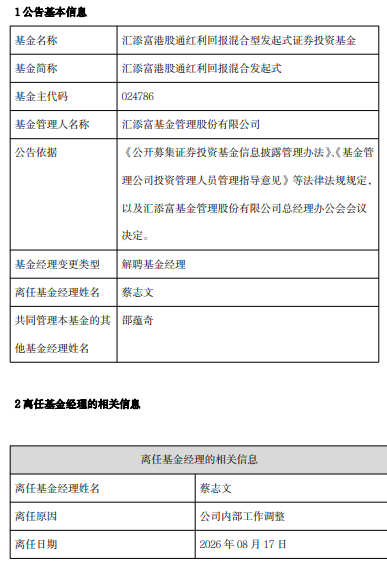 汇添富“指数女神”过蓓蓓38天清仓式卸任 公募基金经理离职潮持续升温